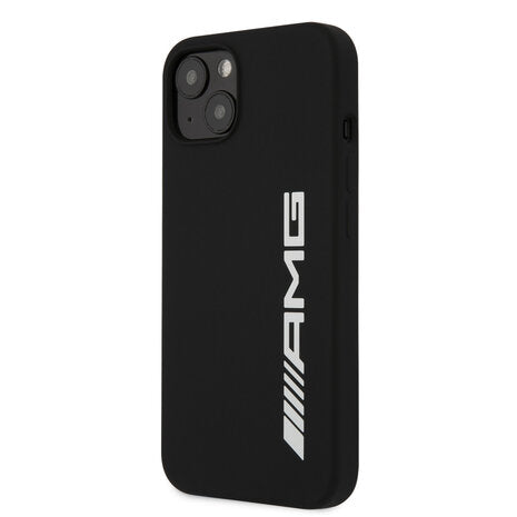 AMG iPhone 13 Hard Case - Silicone with Large White Logo - Black