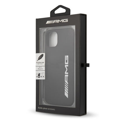 AMG iPhone 13 Hard Case - Silicone with Large White Logo - Black