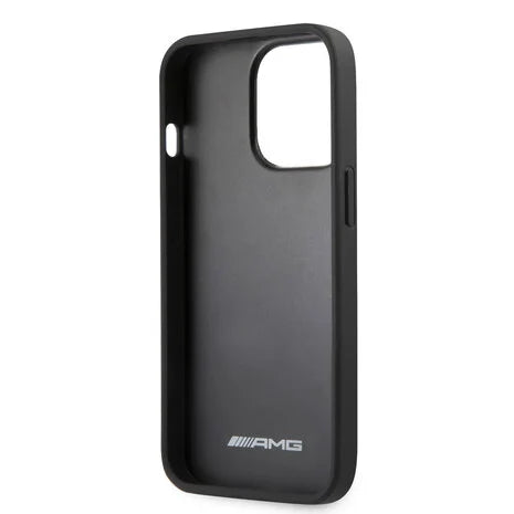 AMG iPhone 13 Pro Hard Case - Leather with Hot-Stamped Logo - Grey