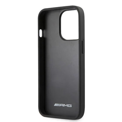 AMG iPhone 13 Pro Hard Case - Leather with Hot-Stamped Logo - Grey