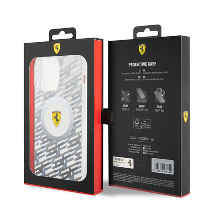 Ferrari iPhone 15 Pro Max MagSafe Hard Case - Multi SF Design - Grey