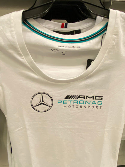 Mercedes-AMG Petronas Motorsport Womens Large Logo T-Shirt 2020 White - Fanwear