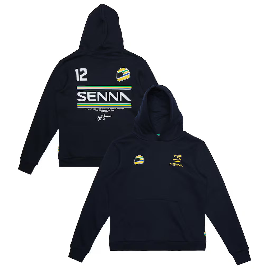 Ayrton Senna Men's Senna 12 Pullover Hoodie Navy 2026 - Fanwear