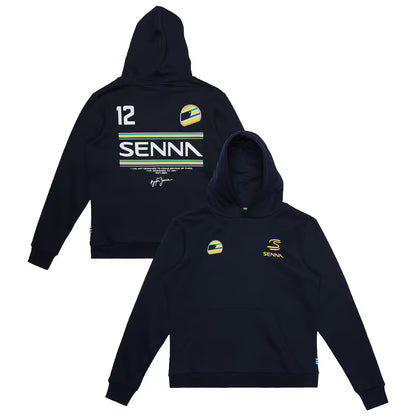 Ayrton Senna Men's Senna 12 Pullover Hoodie Navy 2026 - Fanwear