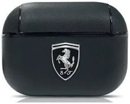 Ferrari AirPods Pro Case - Off Track Leather with Metal Logo - Black