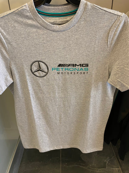 Mercedes-AMG Petronas Motorsport Large Logo T-Shirt 2020 Grey - Fanwear