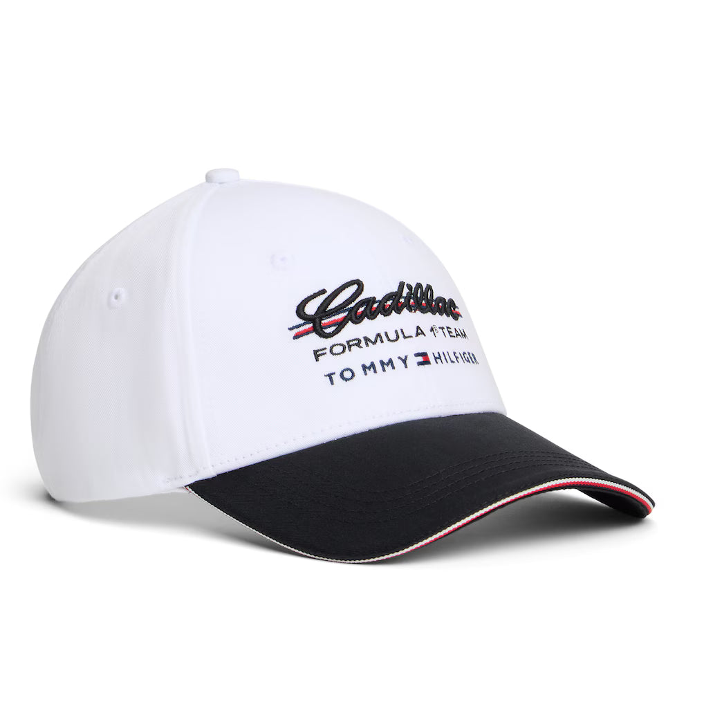 Cadillac F1 Team x Tommy Hilfiger Script Baseball Cap White/Black 2026 - Fanwear