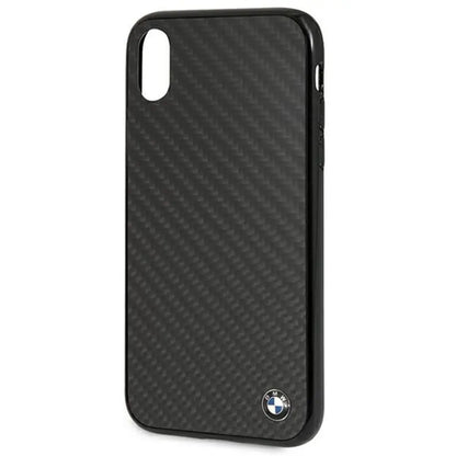 BMW iPhone XR Hard Case - Carbon Fiber with Metal Logo - Black
