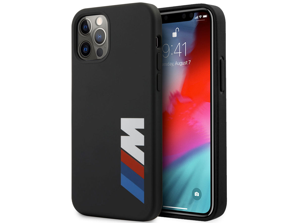 BMW iPhone 12 / 12 Pro Silicone Case - M Collection Printed Large Logo - Black