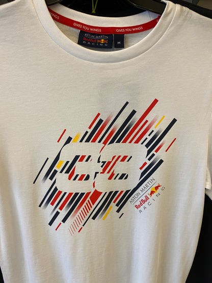Red Bull Racing Mens Max Verstappen Number T-Shirt 2019 White - Fanwear
