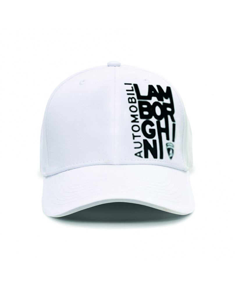 Lamborghini Men's Cap Split Logoscript White