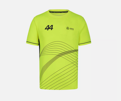 Mercedes-AMG Petronas Formula 1 Team Mens Lewis Hamilton Sports T-Shirt Neon 2024 - Fanwear