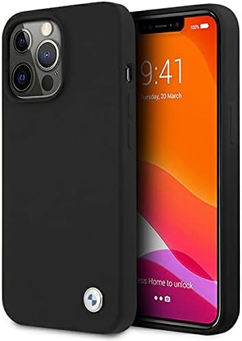 BMW iPhone 13 Pro Hard Case - Silicone with Metal Logo - Black