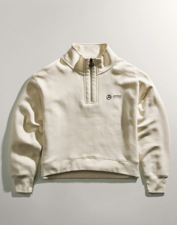 Mercedes-AMG Petronas Formula 1 Team Womens Relaxed Fit 1 4 Zip Off White 2024 - Fanwear