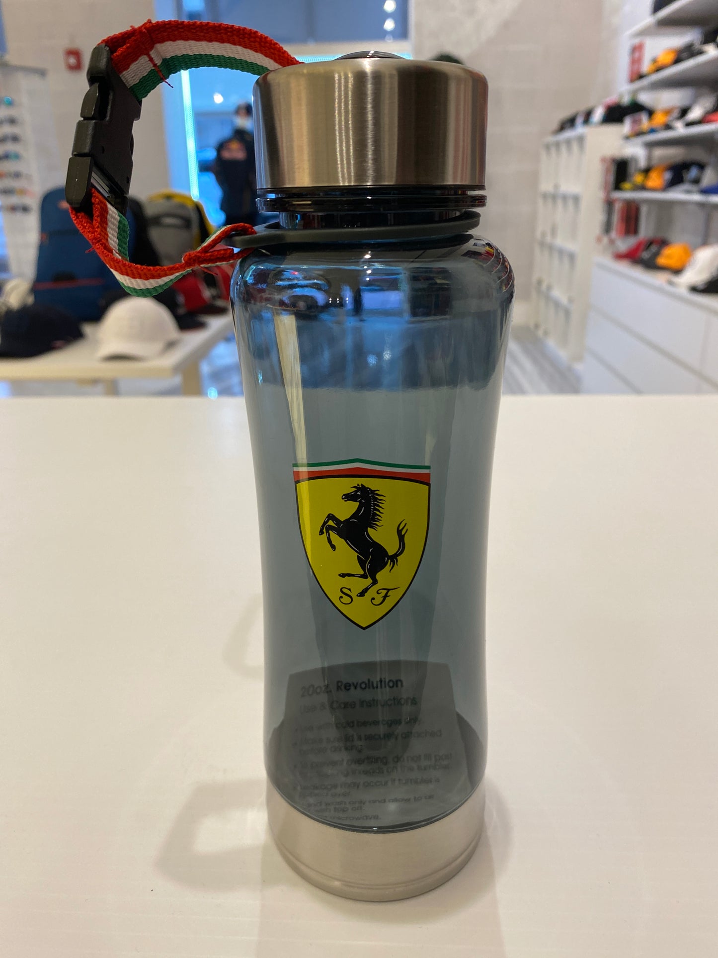 Scuderia Ferrari Race Water Bottle Silver Top - Fanwear