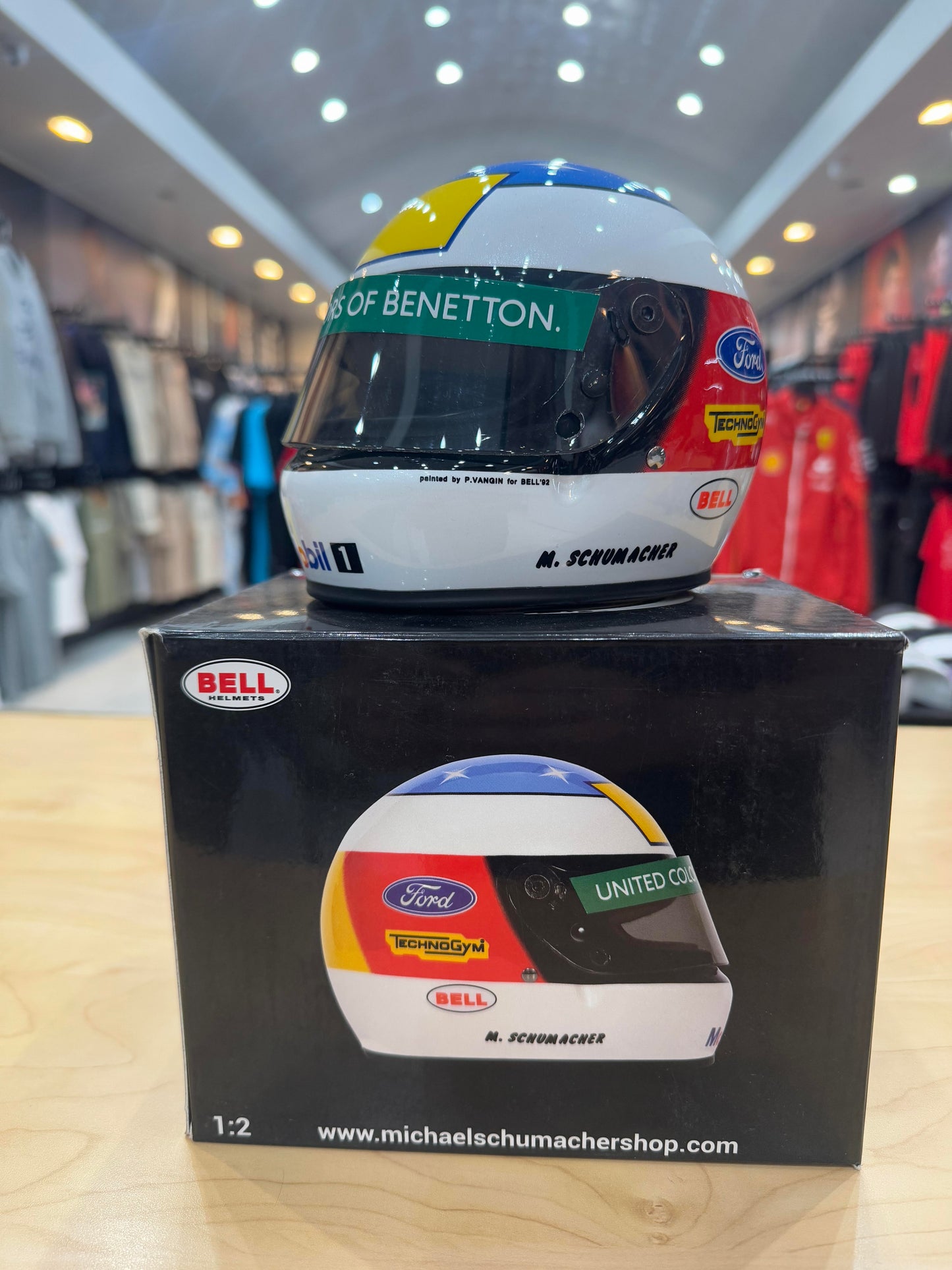 Michael Schumacher Scale Helmet Mini P. Belgium GP 1992