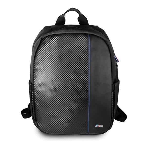 BMW PU Leather Carbon Effect Blue Stripe Backpack
