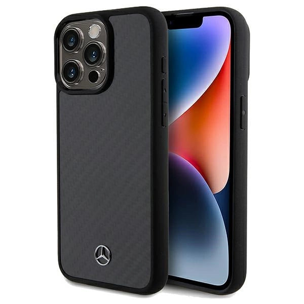 Mercedes-Benz iPhone 15 Pro Max Hard Case - Carbon Fiber Dynamic - Black
