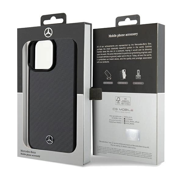 Mercedes-Benz iPhone 15 Pro Max Hard Case - Carbon Fiber Dynamic - Black