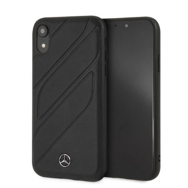 Mercedes iPhone XR Hard Case - Genuine Leather - Black