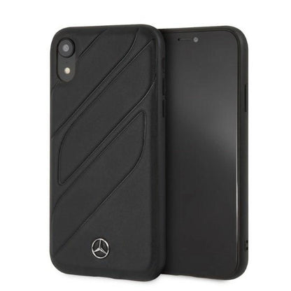 Mercedes iPhone XR Hard Case - Genuine Leather - Black
