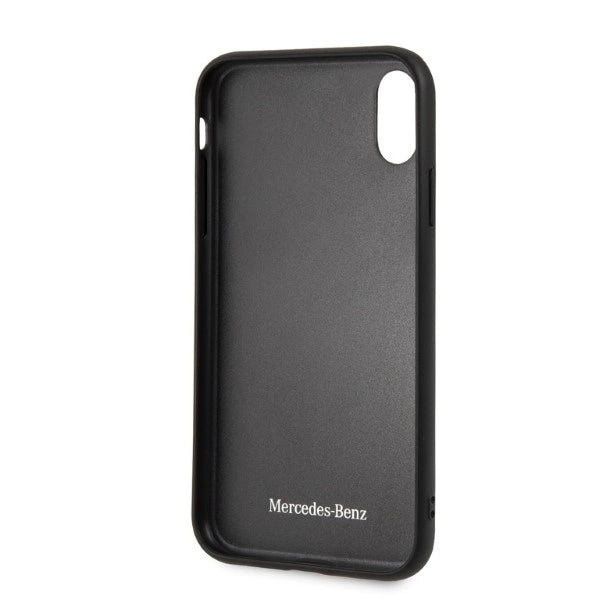 Mercedes iPhone XR Hard Case - Genuine Leather - Black