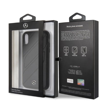 Mercedes iPhone XR Hard Case - Genuine Leather - Black