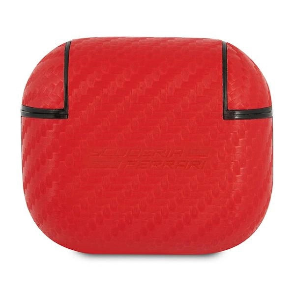 Ferrari AirPods 3 Case - PC PU Carbon with Yellow Logo - Red