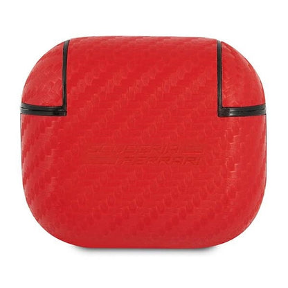Ferrari AirPods 3 Case - PC PU Carbon with Yellow Logo - Red