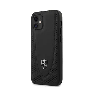 Ferrari iPhone 12 Mini Leather Case - Black