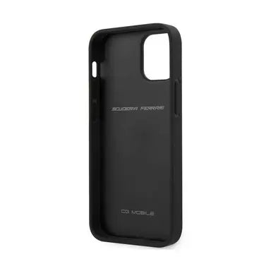 Ferrari iPhone 12 Mini Leather Case - Black