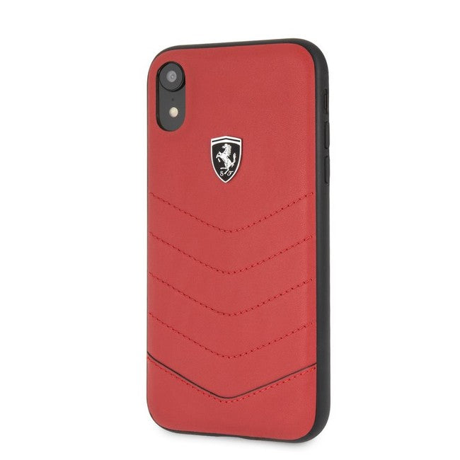 Ferrari iPhone XR Hard Case - Genuine Quilted Leather Heritage