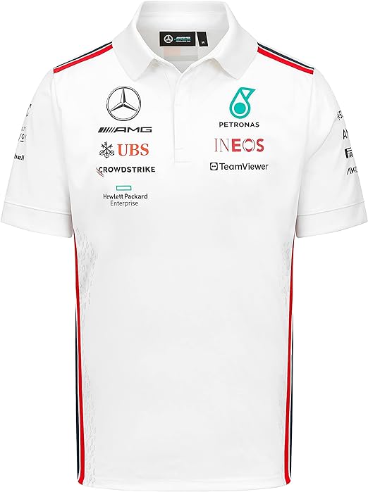 Mercedes-AMG Petronas Formula 1 Team Men's Polo White 2023-RP Teamwear
