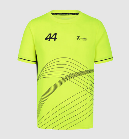 Mercedes-AMG Petronas Formula 1 Team Mens Lewis Hamilton Sports T-Shirt Neon 2024 - Fanwear