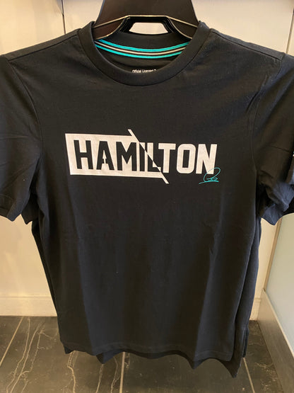 Mercedes-AMG Petronas Motorsport Mens Lewis Hamilton 44 T-Shirt 2020 Black - Fanwear