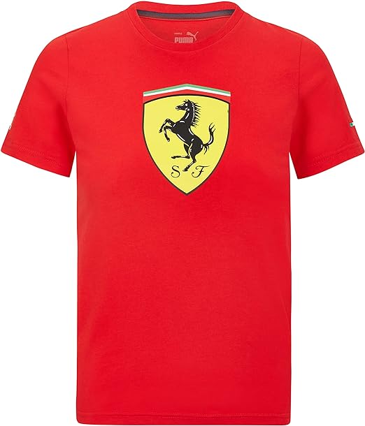 Scuderia Ferrari Puma Mens Large Shield T-Shirt Red 2023 - Fanwear