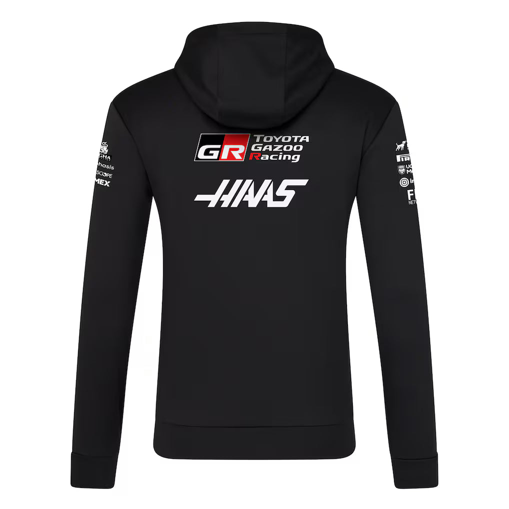 Haas F1 Team Men's Overhead Hoodie Caviar Scarlet 2026 - RP Teamwear