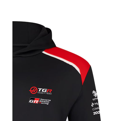 Haas F1 Team Men's Overhead Hoodie Caviar Scarlet 2026 - RP Teamwear