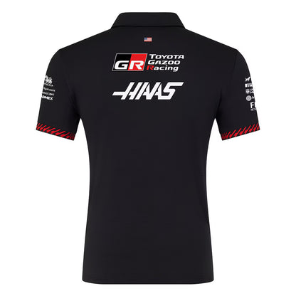 Haas F1 Team Men's Polo Shirt Caviar Scarlet 2026 - RP Teamwear
