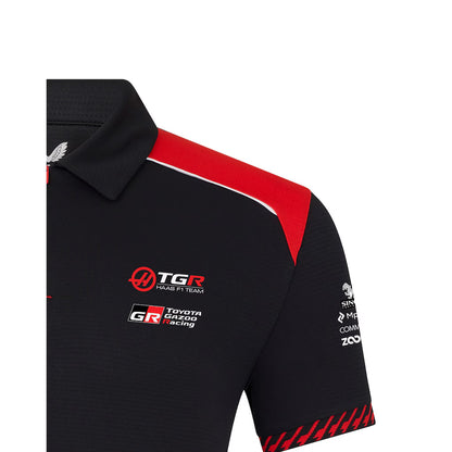 Haas F1 Team Men's Polo Shirt Caviar Scarlet 2026 - RP Teamwear