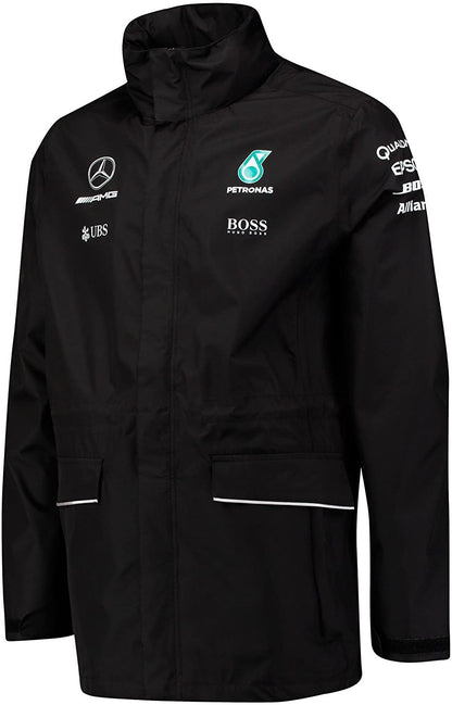 Mercedes-AMG Petronas Motorsport Mens Rain Jacket 2017 Black Sale - Rp Teamwear