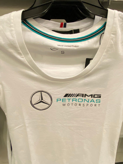 Mercedes-AMG Petronas Motorsport Womens Large Logo T-Shirt 2020 White - Fanwear
