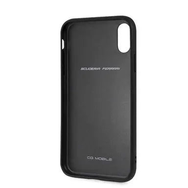 Ferrari iPhone XR Hard Case - PU Rubber Soft Touch with Shield - Black