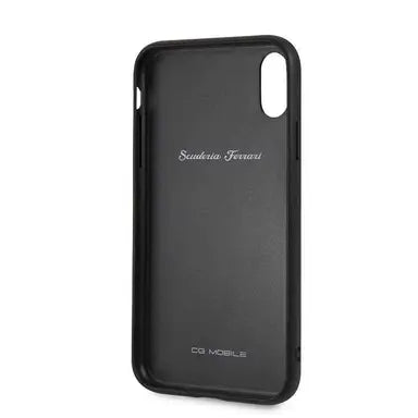 Ferrari iPhone XR Hard Case - Genuine Leather Heritage - Black