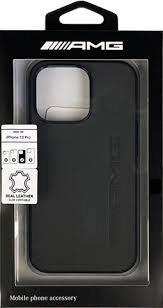 AMG iPhone 13 Hard Case - Leather with Hot-Stamped Logo - Grey