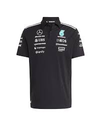Mercedes Men's Team Polo Black 2025-RP Teamwear
