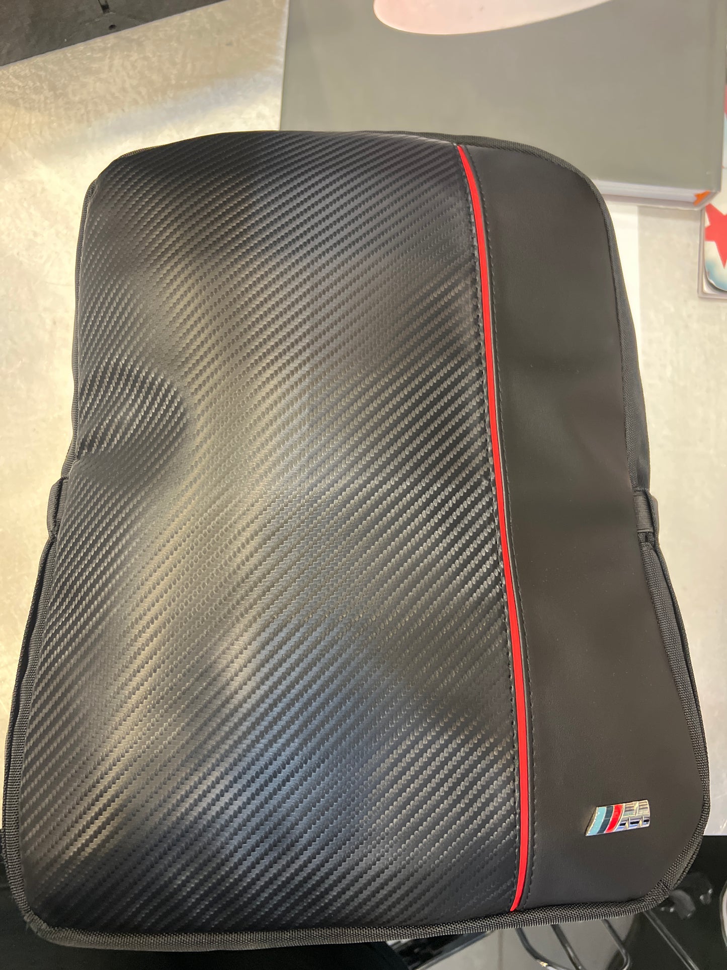 BMW Compact Computer 15" Carbon PU Red Stripe Backpack