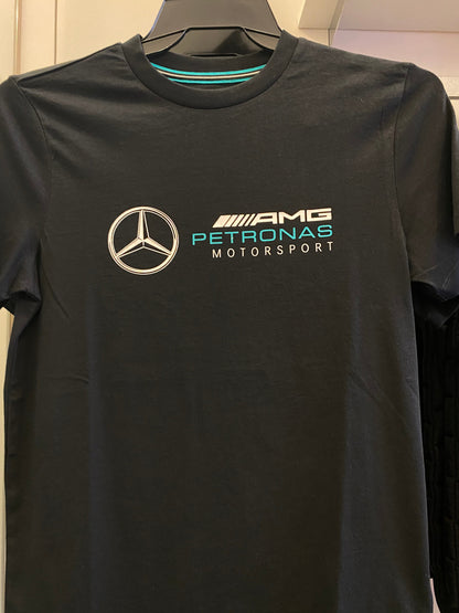 Mercedes-AMG Petronas Motorsport Mens Large Logo T-Shirt 2020 Black - Fanwear