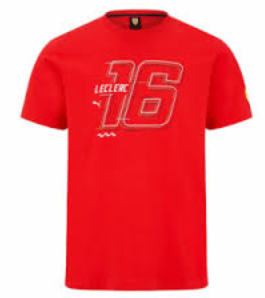 Scuderia Ferrari Puma Men's Driver T-Shirt Charles Leclerc Red 2022-Fanwear