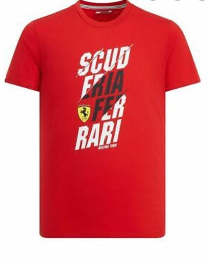 Scuderia Ferrari Mens Angled Scuderia Graphic T-Shirt Red - Fanwear
